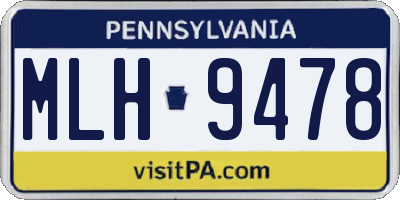 PA license plate MLH9478