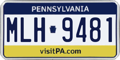PA license plate MLH9481