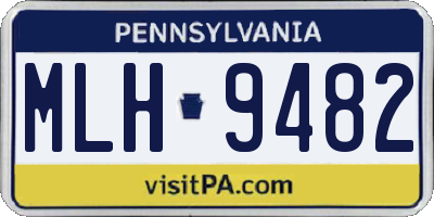PA license plate MLH9482