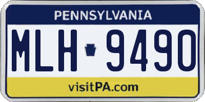 PA license plate MLH9490
