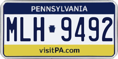 PA license plate MLH9492