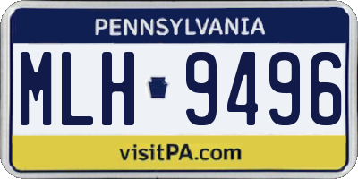 PA license plate MLH9496