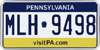 PA license plate MLH9498