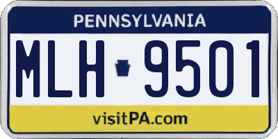 PA license plate MLH9501