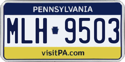 PA license plate MLH9503