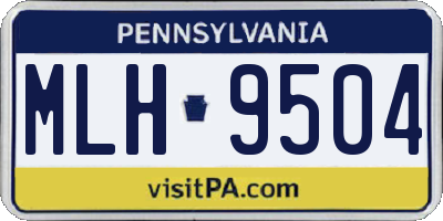 PA license plate MLH9504