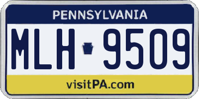 PA license plate MLH9509