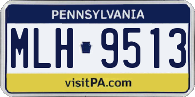 PA license plate MLH9513