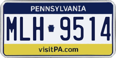 PA license plate MLH9514