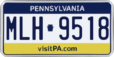 PA license plate MLH9518