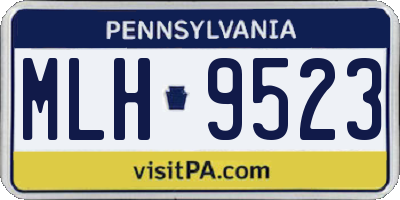 PA license plate MLH9523