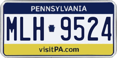 PA license plate MLH9524