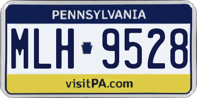 PA license plate MLH9528