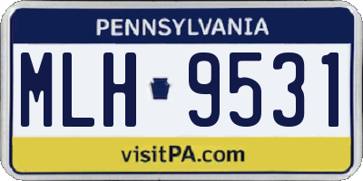 PA license plate MLH9531