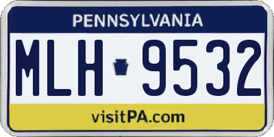 PA license plate MLH9532