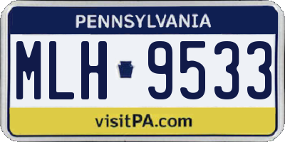 PA license plate MLH9533