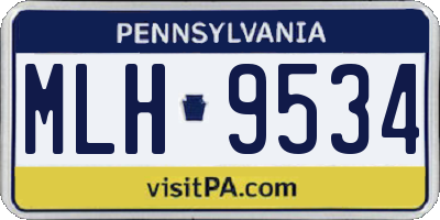 PA license plate MLH9534