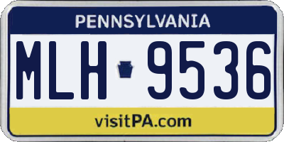 PA license plate MLH9536
