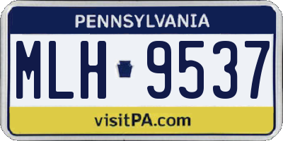 PA license plate MLH9537