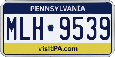PA license plate MLH9539