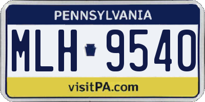 PA license plate MLH9540