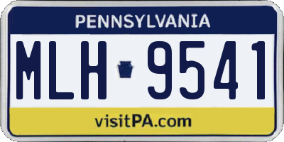 PA license plate MLH9541