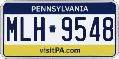PA license plate MLH9548