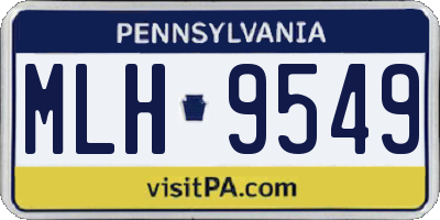 PA license plate MLH9549