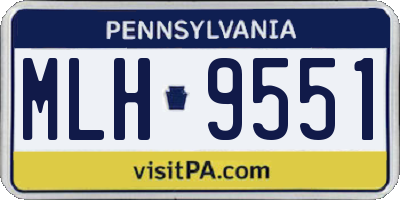 PA license plate MLH9551