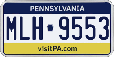 PA license plate MLH9553