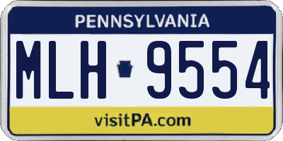 PA license plate MLH9554
