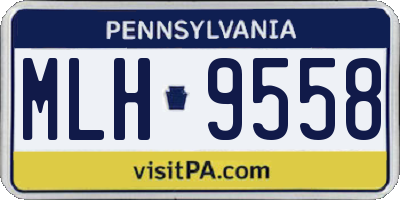PA license plate MLH9558