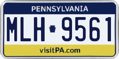 PA license plate MLH9561