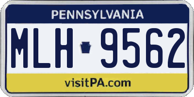 PA license plate MLH9562