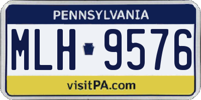 PA license plate MLH9576