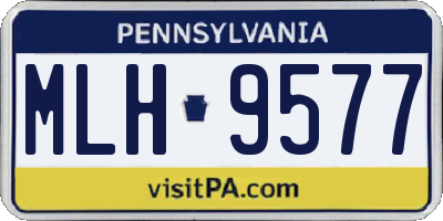 PA license plate MLH9577