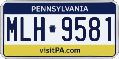 PA license plate MLH9581