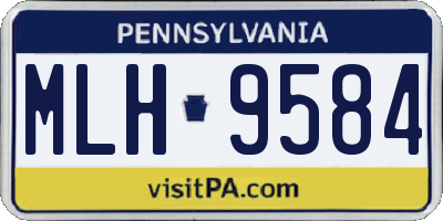 PA license plate MLH9584