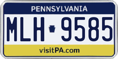 PA license plate MLH9585