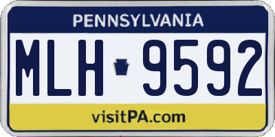 PA license plate MLH9592