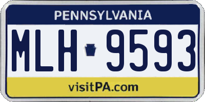 PA license plate MLH9593
