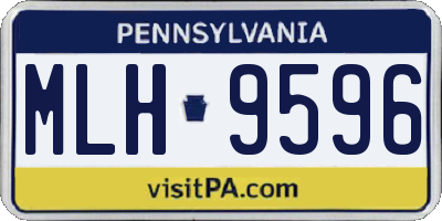 PA license plate MLH9596