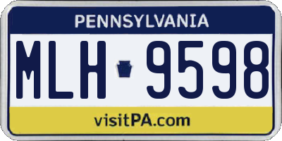 PA license plate MLH9598