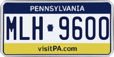 PA license plate MLH9600