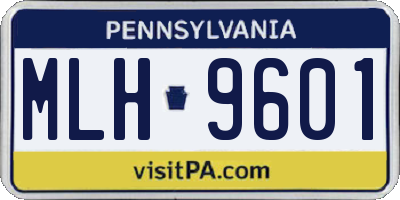 PA license plate MLH9601