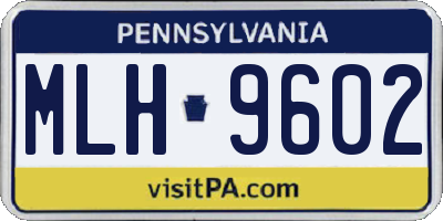PA license plate MLH9602