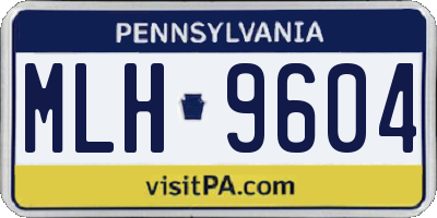 PA license plate MLH9604
