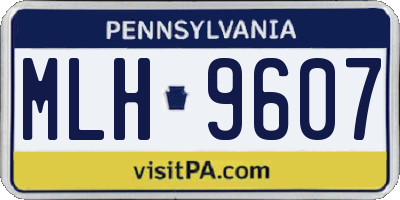 PA license plate MLH9607