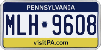 PA license plate MLH9608