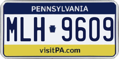 PA license plate MLH9609